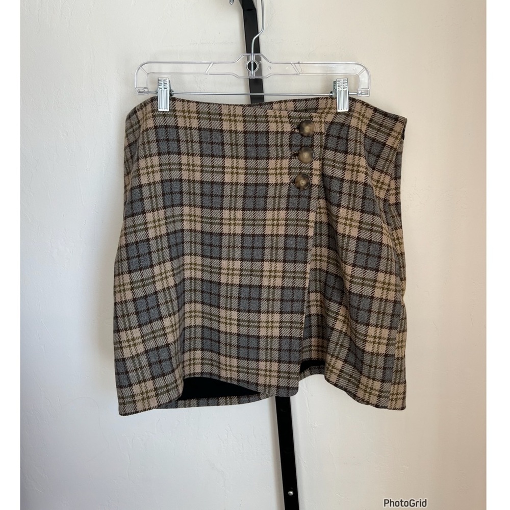 Sezane Peter Wool Houndstooth Mini Skirt Size 46 / US 14 - Picture 2 of 3